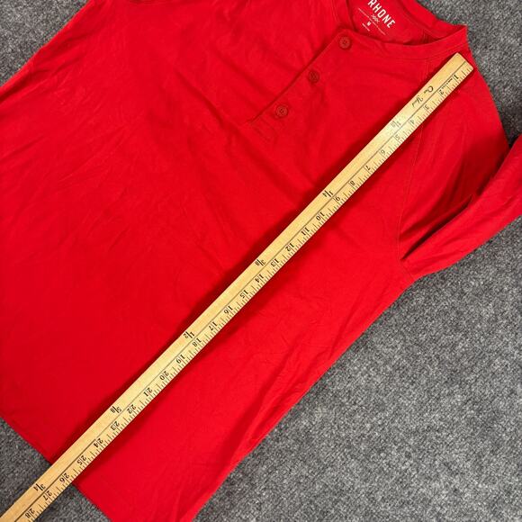Rhone Henley Shirt Men's Medium Long Sleeve Red - Picture 7 of 8